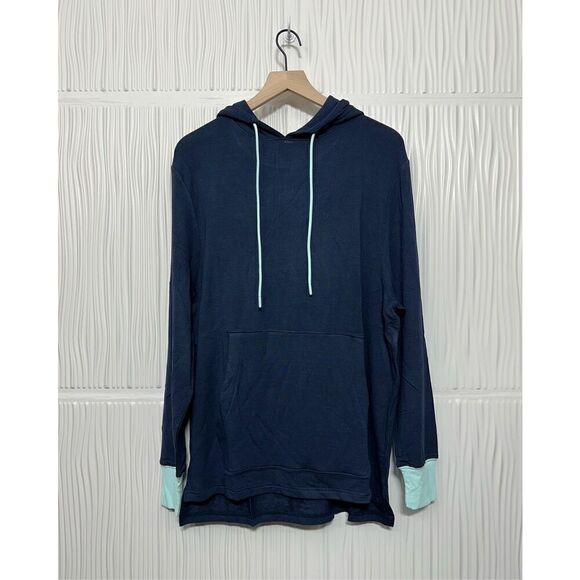 NWT Jambys House Hoodie Lightweight French Terry Hoodie- Unisex Small- Navy/Mint - Picture 4 of 10